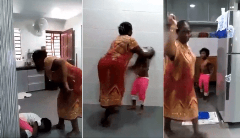 A woman thrashes a girl in the viral video Viral video, woman thrashes girl, malaysia
