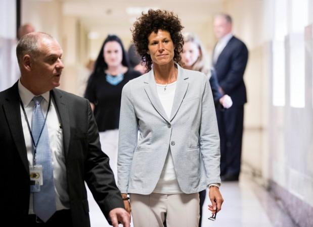 Andrea Constand walks to the courtroom during Bill Cosby's sexual assault trial at the Montgomery County Courthouse in Norristown, Pennsylvania. Andrea Constand
