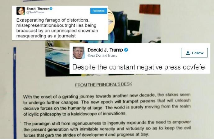 Kochi school principal's write-up has gone viral on social media. Shashi Tharoor, Trump covfefe. kochi school principal