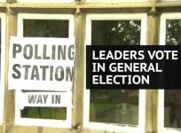 UK political party leaders vote in general election