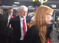 Labour leader Jeremy Corbyn arrives for poll count