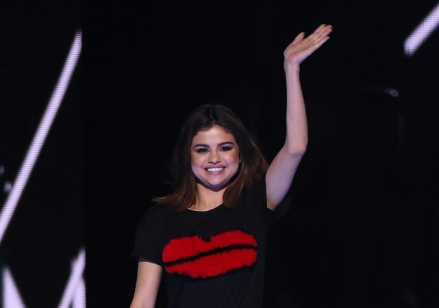 Selena Gomez speaks onstage at WE Day California, April 27, 2017 at The Forum in Inglewood,California. Selena Gomez