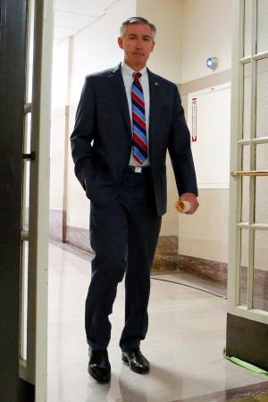 Montgomery County District Attorney Kevin Steele returns to the courtroom after a break on the fourth day of Bill Cosby's sexual assault trial at the Montgomery County Courthouse in Norristown, Pennsylvania. Montgomery County district attorney Kevin Steele