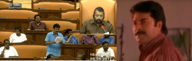 A M Ariff invoked Mammootty's Joseph Alex IAS in the Kerala Assembly. AM Ariff, Mammootty