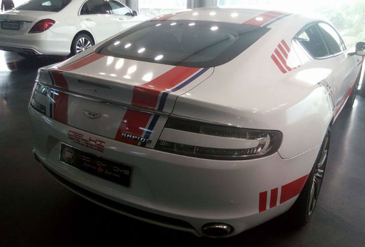 Aston Martin Rapide, Aston Martin Rapide with Delhi Police badge, Aston Martin Rapide of Delhi police