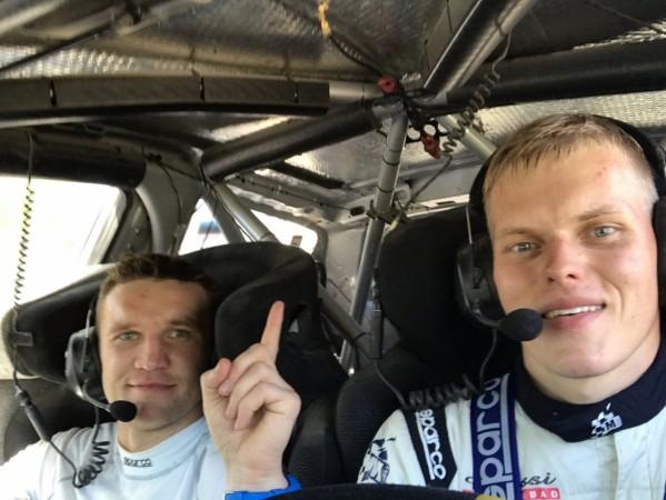Ott Tanak with co-driver Martin Jarveoja Ott Tanak with co-driver Martin Jarveoja