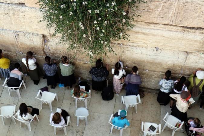 Jewish women pray at the women's section of the Western Wall in the old city of Jerusalem on May 16, 2017. Western Wall in the old city of Jerusalem