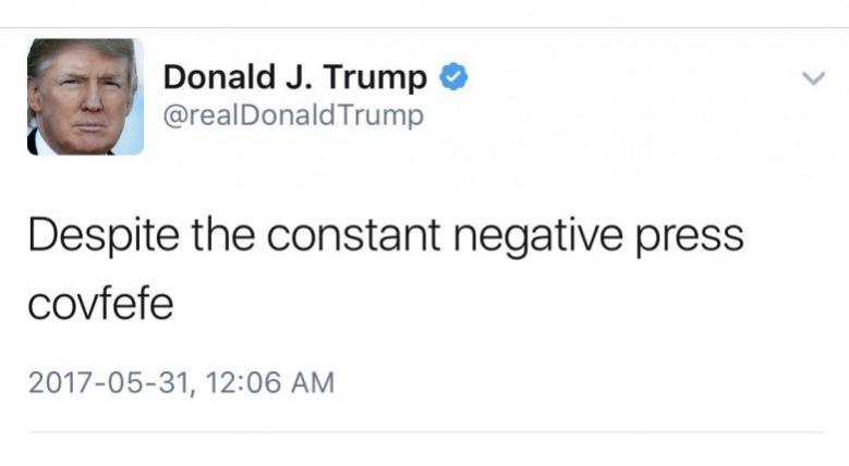 Donald Trump's tweet Covfefe Trump