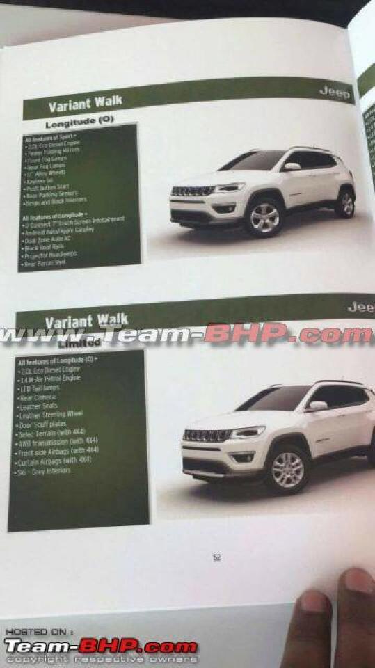 Jeep Compass brochure leaked ahead of India launch; check out variant