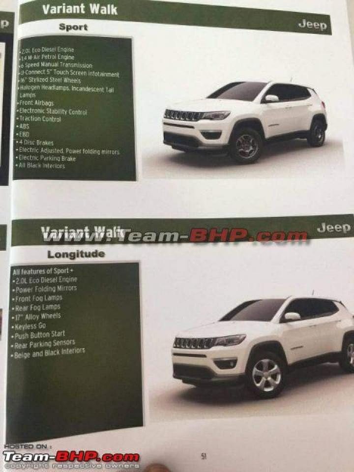 Jeep Compass brochure leaked ahead of India launch; check out variant