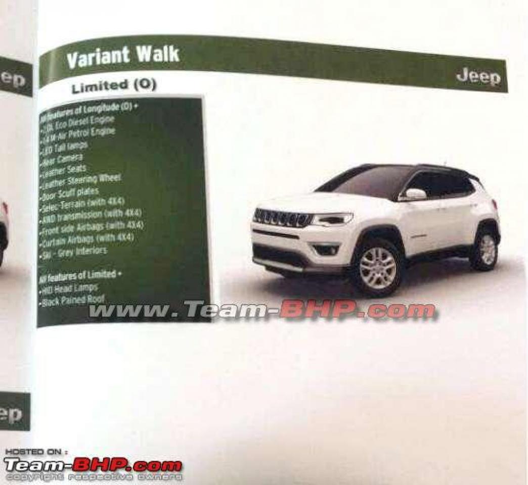 Jeep Compass brochure leaked ahead of India launch; check out variant