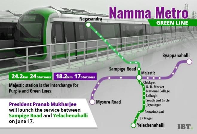 bangalore metro, namma metro, bangalore metro green line, bangalore metro purple line
