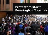 Protesters storm Kensington Town Hall demanding justice for Grenfell Tower victims