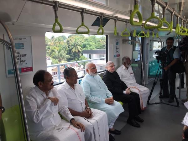 Netizens are celebrating Kummanam's first ride in Metro with the hashtag #Kummnanamidapettu Kochi Metro, Kochi Metro launch, Kummanam Rajashekaran, Kummanam Rajashekaran ride