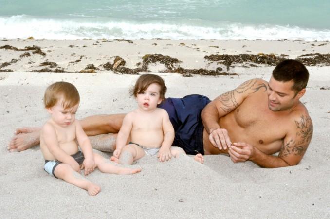 Ricky Martin with his sons Ricky Martin
