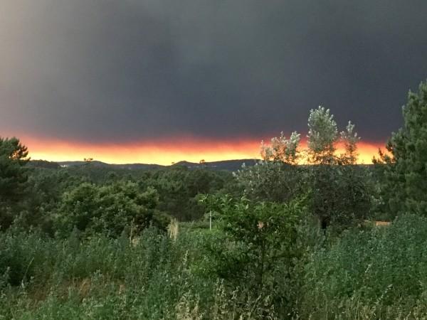 Smoke rises from a forest fire, seen from the village of Mourisco in central Portugal, June 17, 2017. Portugal Fire