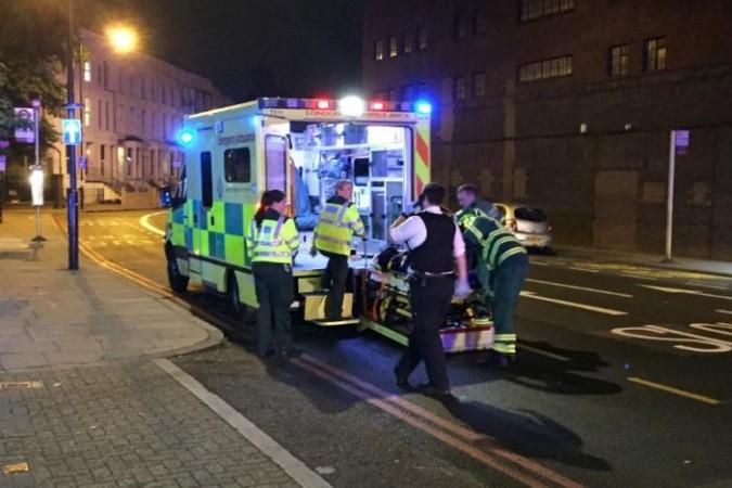 A casualty being taken to the hospital after the Finsbury Park attack. Finsbury park attack