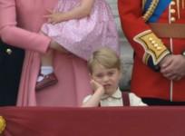 Prince George looks royally unamused at the Queens birthday celebrations