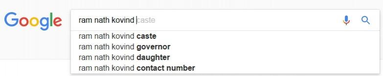 Ram Nath Kovind's Google search result Ram Nath Kovind google search result
