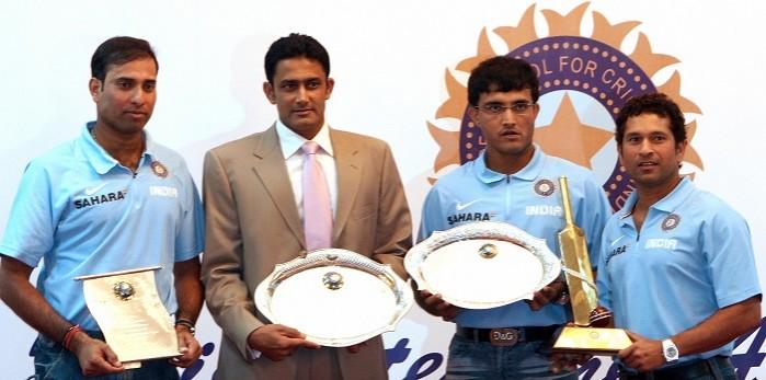VVS Laxman, Sourav Ganguly and Sachin Tendulkar have a really difficult decision to make regarding Anil Kumble VVS Laxman, Anil Kumble, Sourav Ganguly, Sachin Tendulkar, India