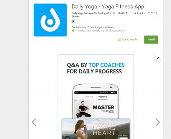 Top 5 Yoga smartphone apps for beginners and advanced practitioners International Yoga Day 2017, Google Play, Daily Yoga, Apple App store