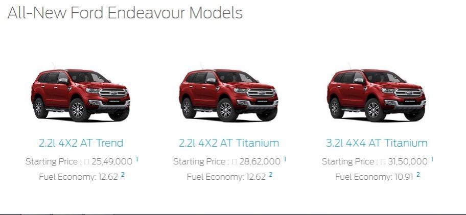 Ford Endeavour Ford Endeavour, Ford Endeavour new price, Ford Endeavour revision