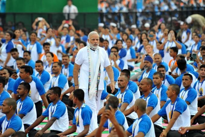 In picture: Prime Minister Narendra Modi at the yoga venue in Chandigarh on the second International Day of Yoga on June 21, 2016. Prime Minister Narendra Modi