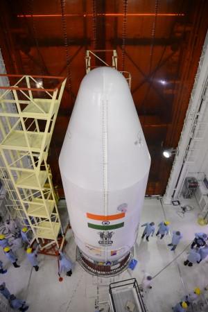 PSLV-C38 heat shield closed with all 31 satellites. PSLV-C38