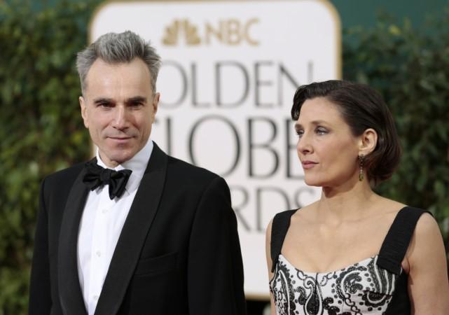 Actor Daniel Day-Lewis of the film Lincoln and his wife Rebecca Miller at the 70th annual Golden Globe Awards. Daniel Day-Lewis