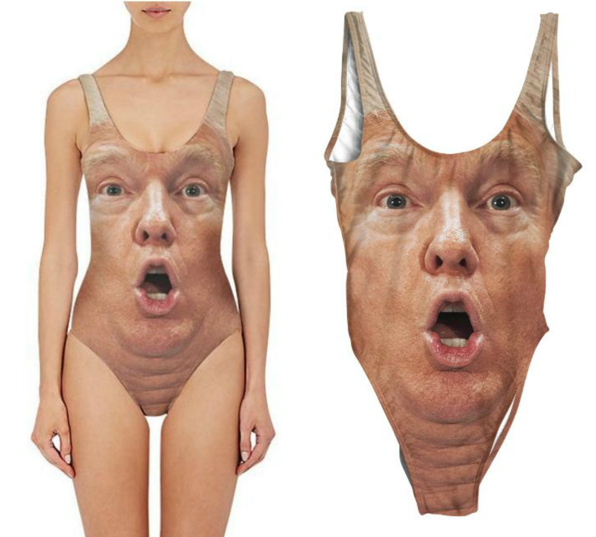 Donald trump swimsuit,Shocked Trump One Piece Swimsuit,hairy chest bikini,D...