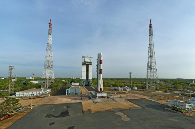 In picture: Panaromic view of fully integrated PSLV-C38 seen with Mobile Service Tower. PSLV