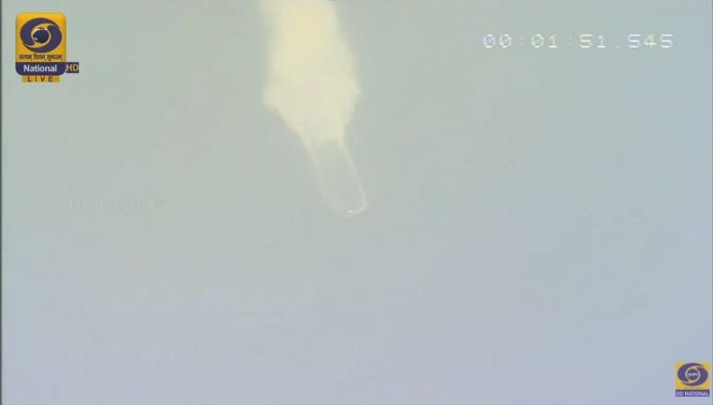 PSLV C38 first stage is separating. PSLV C38
