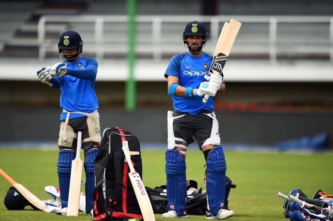 Virat Kohli Yuvraj Singh get ready for a net session, June 22, 2017 Virat Kohli, Yuvraj Singh, India, West Indies, 1st ODI