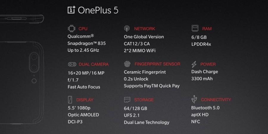OnePlus 5 specs OnePlus 5 specs