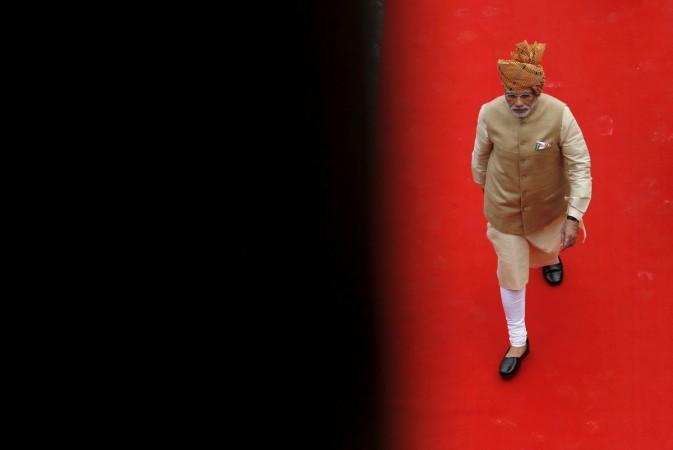 Indian Prime Minister Narendra Modi arrives to address the nation from the historic Red Fort during Independence Day celebrations in Delhi, India, August 15, 2015 Narendra Modi