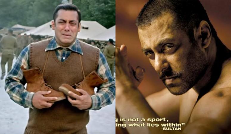 Salman Khan in Tubelight (left) and in Sultan Salman Khan in Tubelight and in Sultan