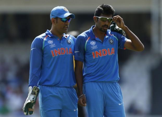 Jasprit Bumrah (R) conceded runs at 7.55 an over in the Champions Trophy final Jasprit Bumrah
