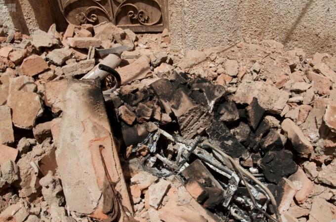 Debris is seen after a bomber blew himself up in Mecca, Saudi Arabia June 23, 2017. Photo taken June 23, 2017 Mecca attack
