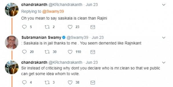 Fans Reacting to Subramanya Swami's tweet