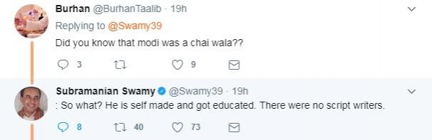 Reaction to Subramanya swamy tweets