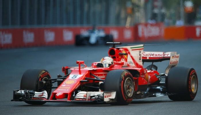 Sebastian Vettel. Azerbaijan Grand Prix 2017, Formula One 2017, Lewis Hamilton, Sebastian Vettel, Valtteri Bottas, Kimi Raikkonen
