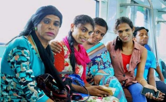 In picture: Transgenders employed by Kochi Metro take a ride in the Metro. Transgenders