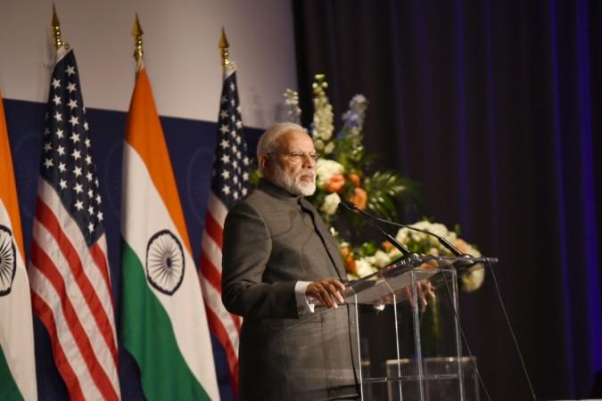 Prime Minister Narendra Modi addresses at the Indian Community Reception in Washington DC, USA, on June 25, 2017. Prime Minister Narendra Modi