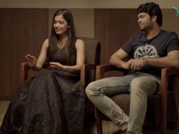 Rashmika Mandanna with Rakshit Shetty. Rashmika Mandanna with Rakshit Shetty