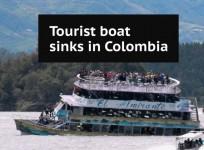 Dramatic timelapse video shows tourist boat sinking in Colombia reservoir
