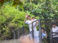 Shah Rukh Khan, AbRam at Mannat greeting fans on Eid