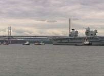 HMS Queen Elizabeth aircraft carrier leaves port for first time