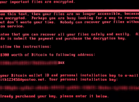 Petya ransomware message
