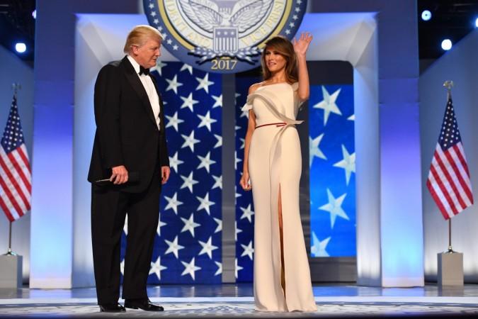 Melania Trump white dress inaugural ball