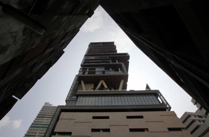 A view of Mukesh Ambani's 27-storeyed building, named Antilia, after a mythical island. The building which contains a health club, swimming pool, three helipads and a 50 seater cinema is estimated to be worth over $1 billion. Antilia